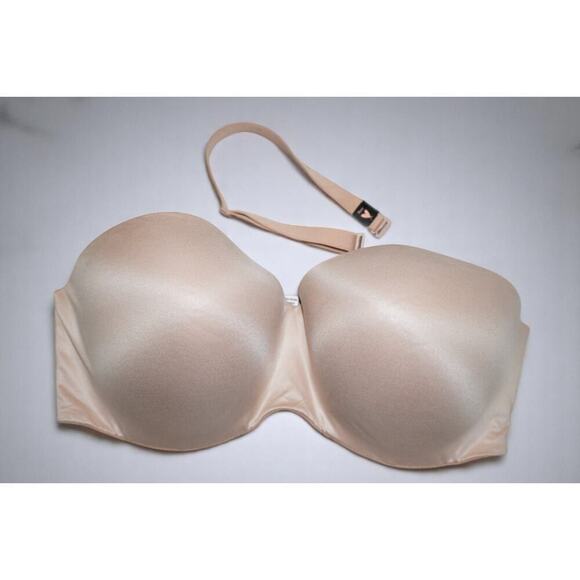 Victoria’s Secret Strapless Bra 38DDD F85 Nude Lightly Lined Convertible - Picture 2 of 5
